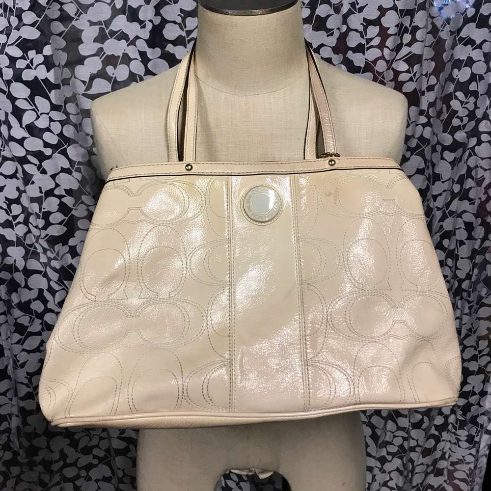 Coach patten leather tote